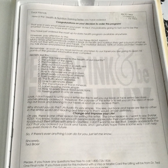 The Maximum Energy Health & Fitness Program Audio Cassette Tapes Ted Broer - Picture 6 of 6